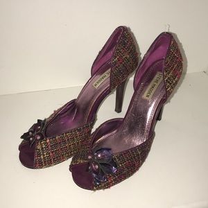 Steve Madden Tweed Peep-Toe Pumps